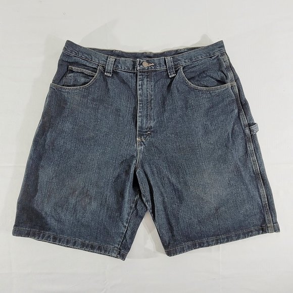 Wrangler Other - EUC WRANGLER Men's 38 (Actual 39" x 10") Denim Carpenter Shorts Dark Wash Blue